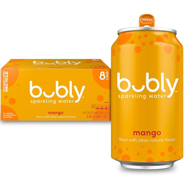 bubly Sparkling Water, Mango, 12 Fl Oz Cans (8 Pack)
