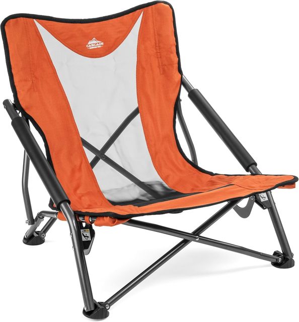 Cascade Mountain Tech Low Profile Folding Camp Chair with Carry Bag and Cushion